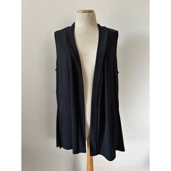 Sympli Women's Sz 12 Black Open Front Vest - Picture 2 of 12